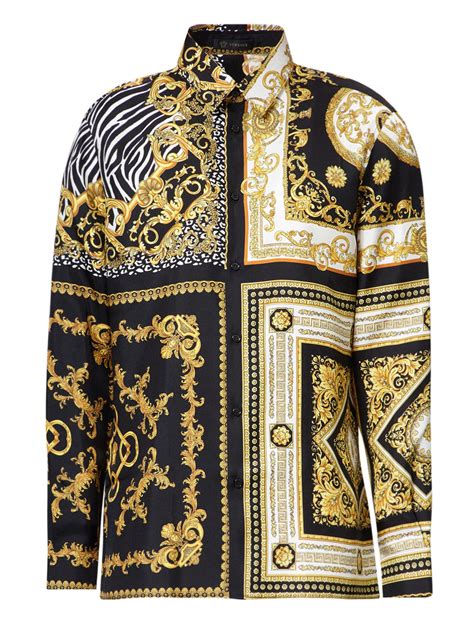 versace silk shirt style|Versace silk shirt price.